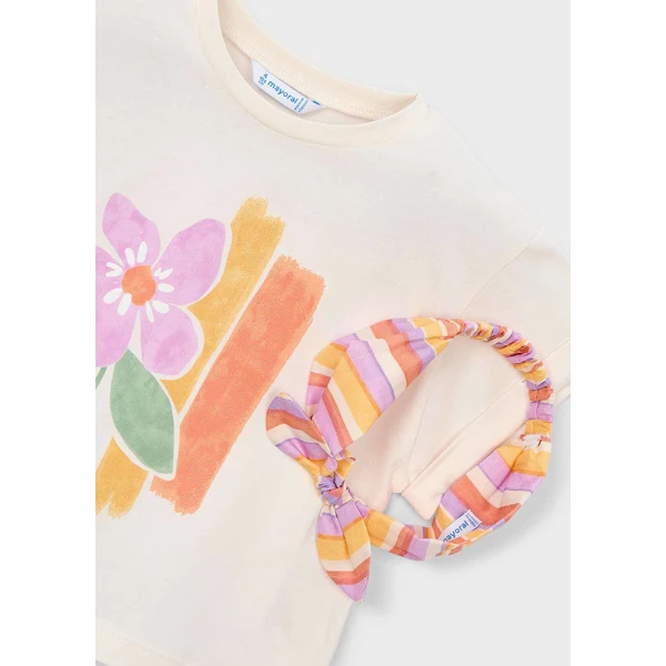 MAYORAL BLOUSE SHORT SLEEVES BEIGE 