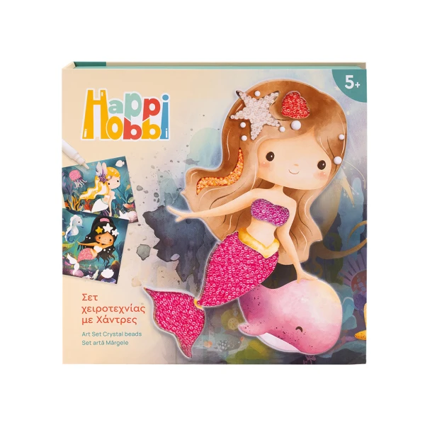 HAPPIHOBBI ART CRAFT SET CRYSTAL BEADS MERMAIDS FOR AGES 5+
