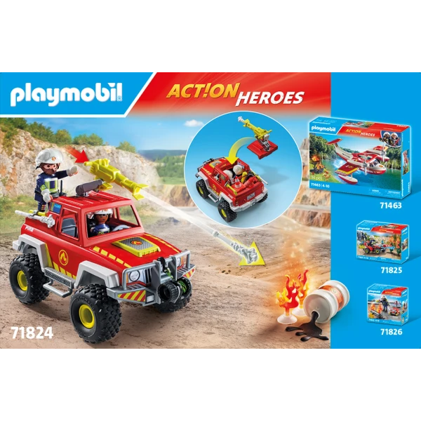 PLAYMOBIL ACTION HEROES FIREFIGHTING TRUCK 4X4