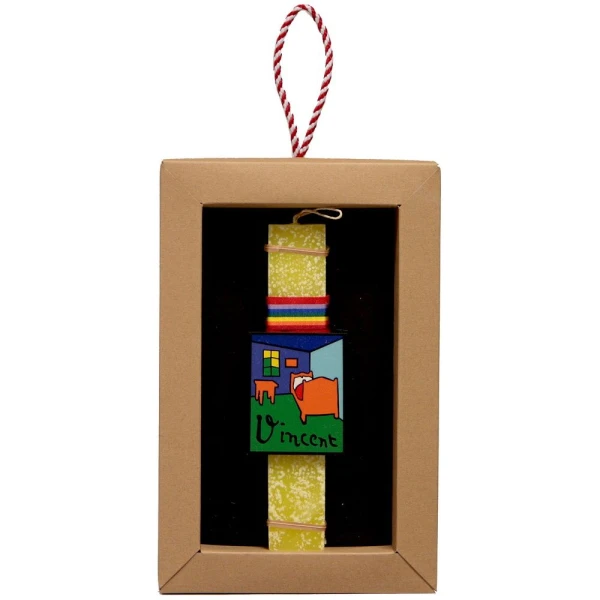 SYNCHRONIA HANDMADE CANDLE 20 cm ART MAGNET YELLOW