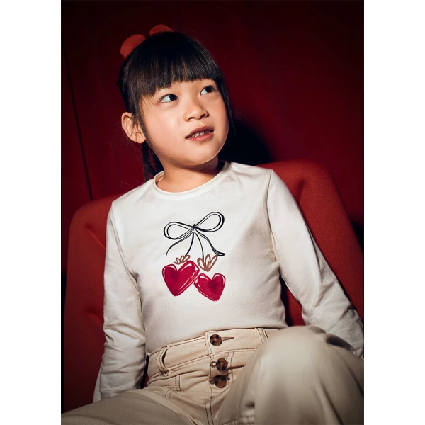 MAYORAL LONG-SLEEVE T-SHIRT ELASTIC BAND MACCHIATO-RED