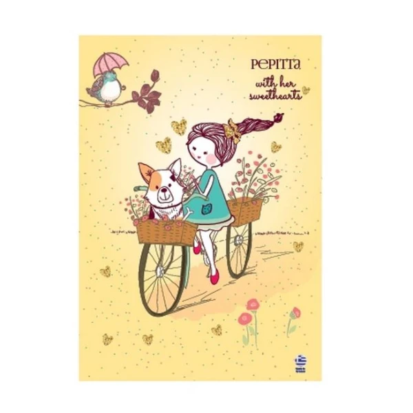 NOTEBOOK WITH PIN PEPITTA 17X24 STRIPED 40 SHEETS - VARIOUS DESIGNS