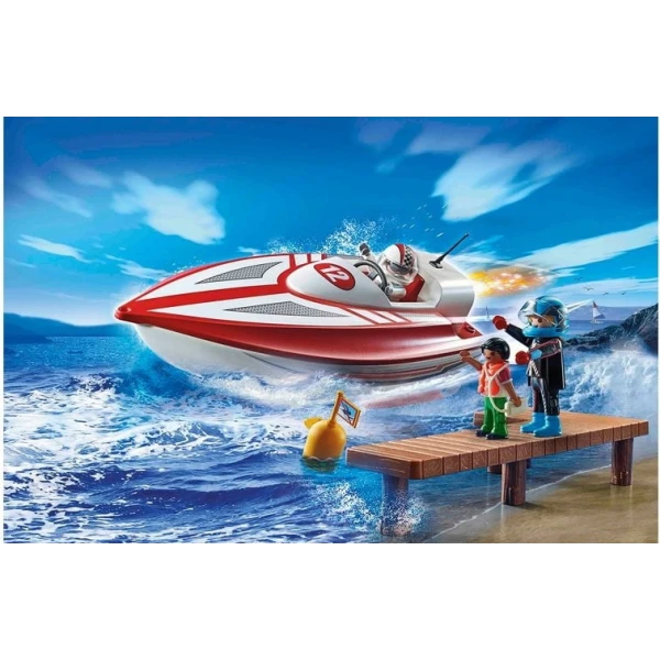 PLAYMOBIL SPORTS AND ACTION SPEED BOAT WITH MOTOR