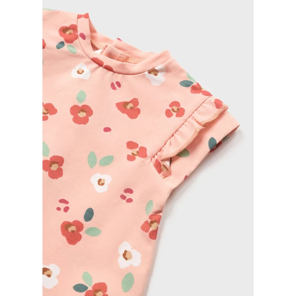 MAYORAL SET DUNGAREES SKIRT LIGHT CORAL