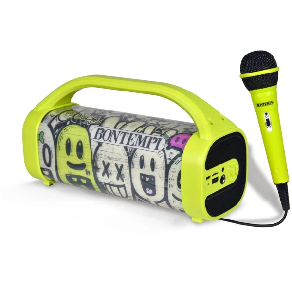 BONTEMPI WIRELESS SPEAKER WITH DYNAMIC MICROPHONE AND RGB LIGHTS