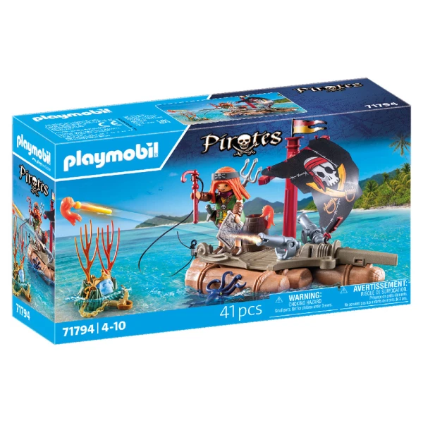 PLAYMOBIL PIRATES PIRATE RAFT WITH TREASURE