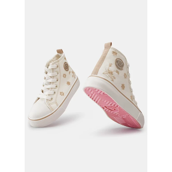 MAYORAL ECRU CANVAS BOOTS