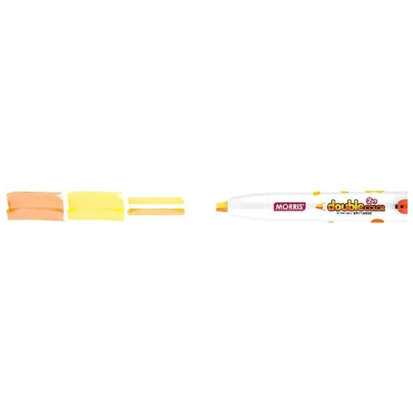 MORRIS JUST CLICK DOUBLE COLOR HIGHLIGHTER - YELLOW & ORANGE
