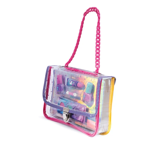 HAPPIHOBBI CHILDREN\'S BEAUTY SET PINK BAG WITH CHAIN ​​FOR 6+ YEARS