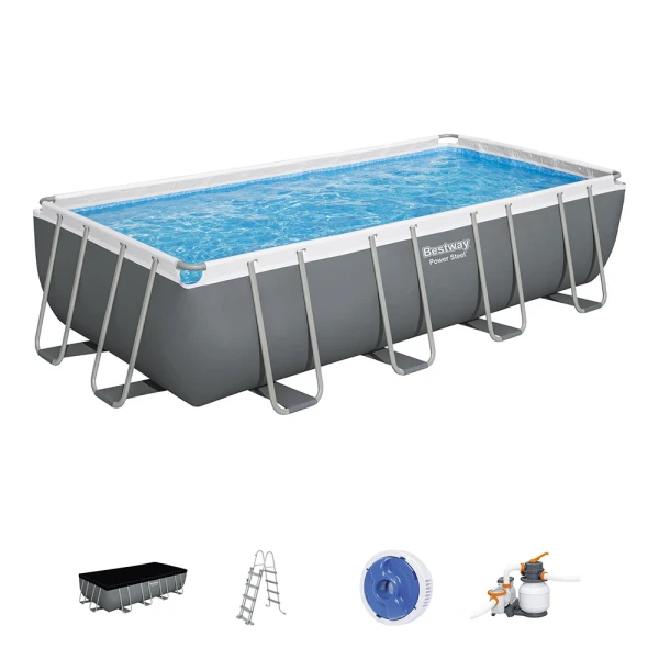 BESTWAY RECTANGULAR POOL SET 549X274X122 cm STEEL PRO MAX