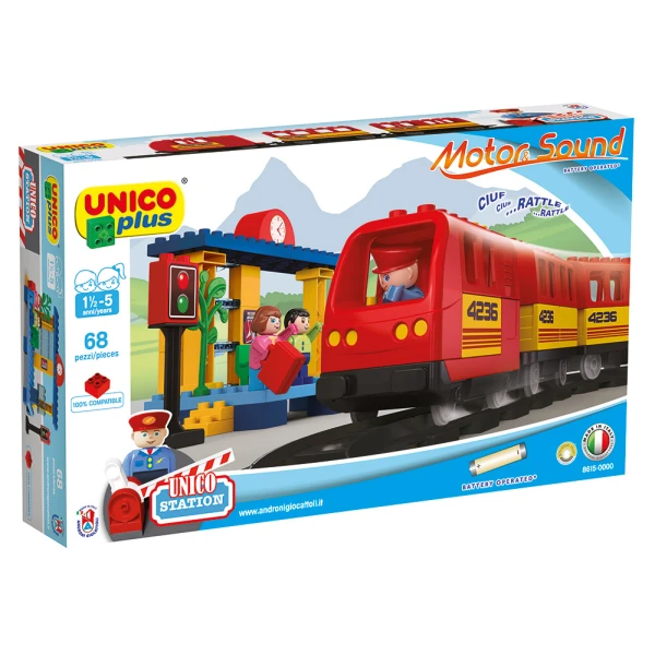 UNICOPLUS BRICKS STATION AND BATTERY TRAIN 68 pcs