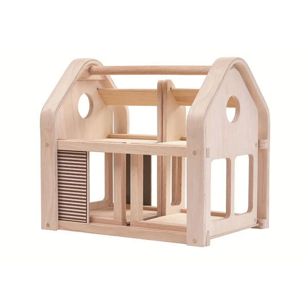 PLAN TOYS PORTABLE DOLLHOUSE WITH FURNITURES