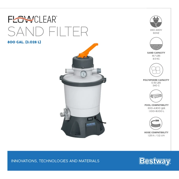 BESTWAY FLOWCLEAR 3028L/800gal ΦΙΛΤΡΟ ΑΜΜΟΥ