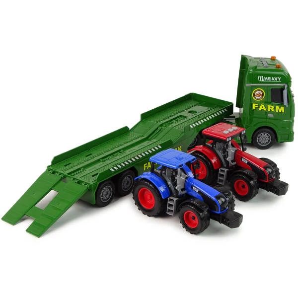 2 TRACTORS TRANSPORT TRUCK WITH SOUNDS AND LIGHTS