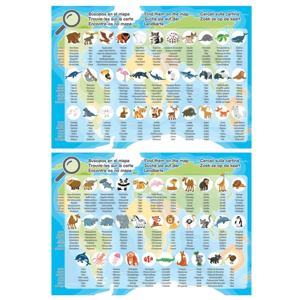 EDUCA ΠΑΖΛ 150 τεμ. ANIMALS WORLD MAP