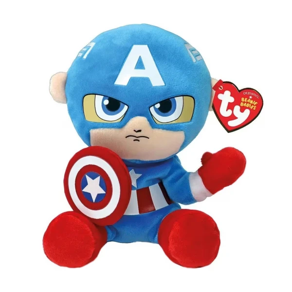 TY BEANIE BABIES PLUSH 15 cm CAPTAIN AMERICA