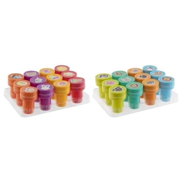 BOX WITH 12 STAMPS - 2 DESIGNS