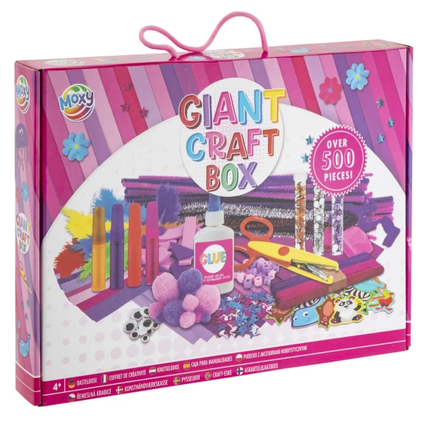 HANDICRAFTS LARGE PINK BOX 40x30 cm. MORE THAN 500 pcs.
