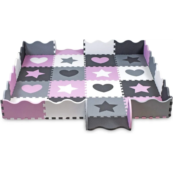 FLOOR PUZZLE 16 pcs. PINK-GREY