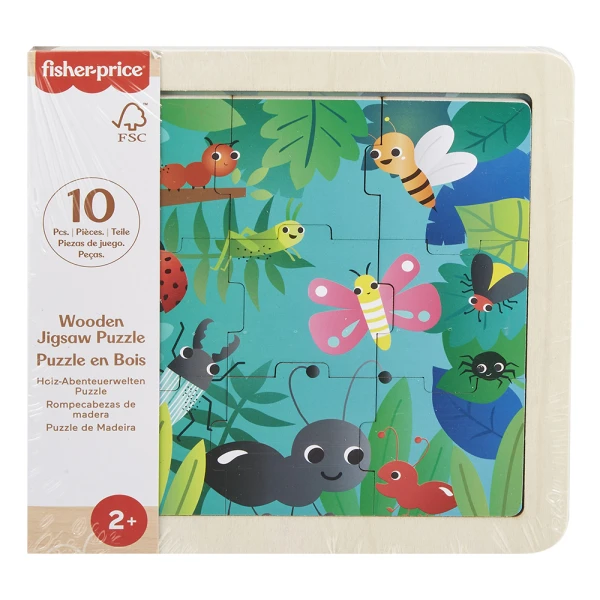 FISHER PRICE WOODEN PUZZLE 10 pcs BUGS