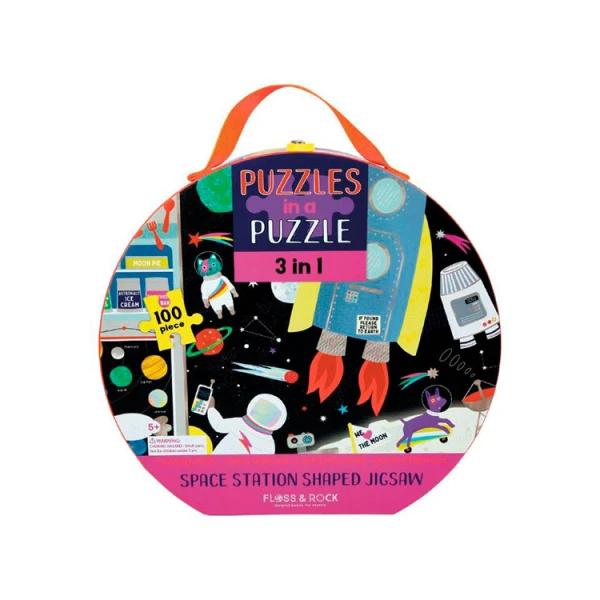 FLOSS & ROCK PUZZLE SPACE 100 pcs 3 IN 1