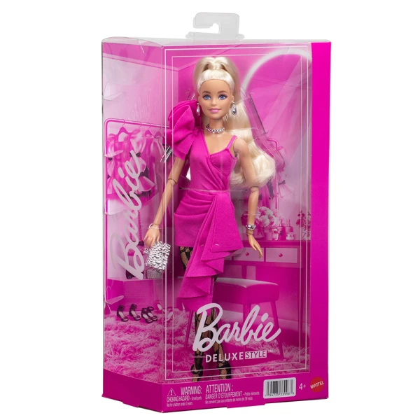 BARBIE DELUXE STYLE ΚΟΥΚΛΑ ΜΕ ΦΟΥΞΙΑ ΒΡΑΔΙΝΟ ΦΟΡΕΜΑ