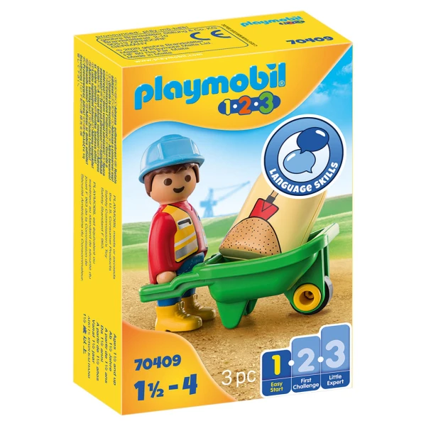 PLAYMOBIL 1.2.3 ΕΡΓΑΤΗΣ ΜΕ ΚΑΡΟΤΣΑΚΙ