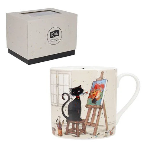 KIUB BUG ART MUG XL 425ml CHAT PEINTRE