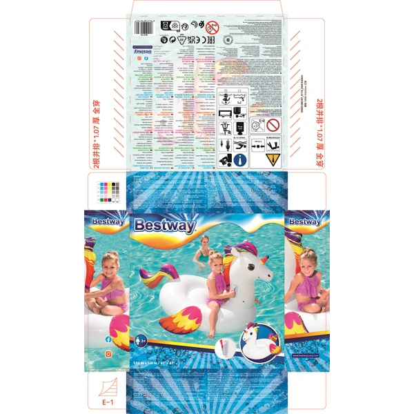 BESTWAY ΦΟΥΣΚΩΤΟ RIDE-ON 155Χ119 εκ. FANTASY ΜΟΝΟΚΕΡΟΣ