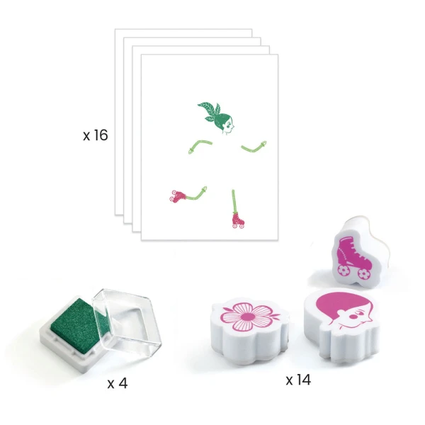 DJECO CREATE WITH STAMPS FLOWERS GIRLS