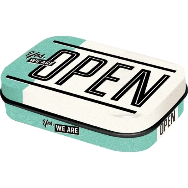 NOSTALGIC-ART METAL CASE WITH MINTS ACHTUNG OPEN WHITE