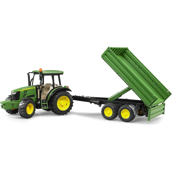 BRUDER TRAKTOR JOHN DEERE 5115M WITH TRAILER