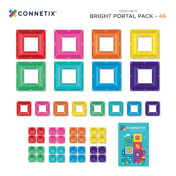 CONNETIX ΜΑΓΝΗΤΙΚΑ ΤΟΥΒΛΑΚΙΑ BRIGHT PORTAL 48 τεμ.