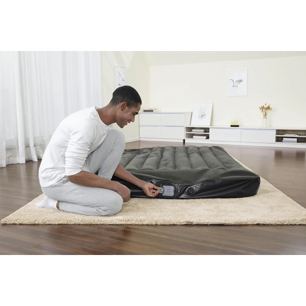 BESTWAY ΦΟΥΣΚΩΤΟ ΣΤΡΩΜΑ ΥΠΝΟΥ 203X152X30 εκ. QUEEN ΜΕ ΕΝΣΩΜΑΤΩΜΕΝΗ ΑΝΤΛΙΑ ΜΠΑΤΑΡΙΑΣ