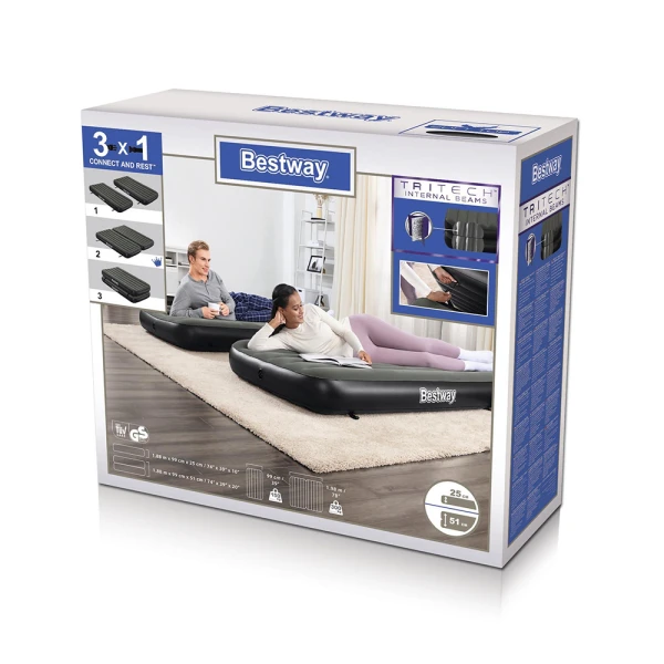 BESTWAY INFLATABLE AIRBED 188Χ99Χ25 cm 3 IN 1