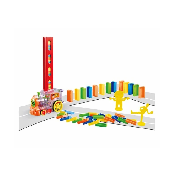 SET DOMINO BRICKS WITH TRAIN WITH SOUNDS AND LIGHTS