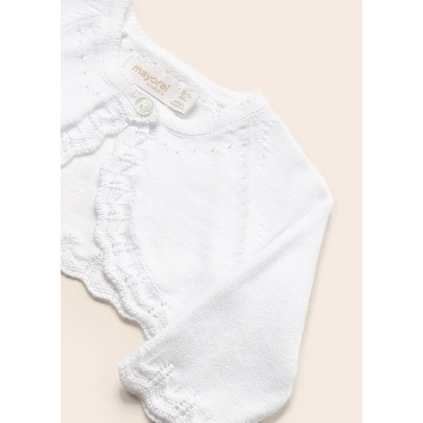 MAYORAL KNITTED CARDIGAN BASIC WHITE