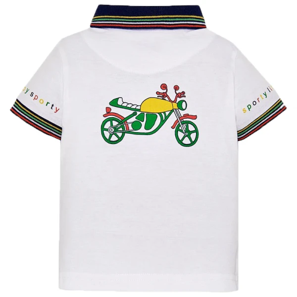 MAYORAL SHORTSLEEVES POLO STRIPES WHITE