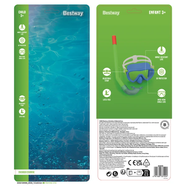 BESTWAY SET MASK & SNORKEL CRUSADER ESSENTIAL BLUE