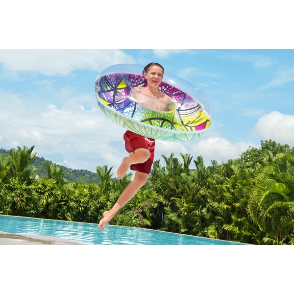BESTWAY INFLATABLE SWIM RING D119 cm MULTICOLOUR/TRANSPARENT