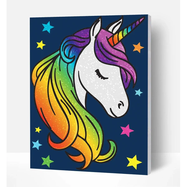 SPLAT PLANET DIAMOND PAINTING KIT ON FRAMED CANVAS 30X40 cm UNICORN