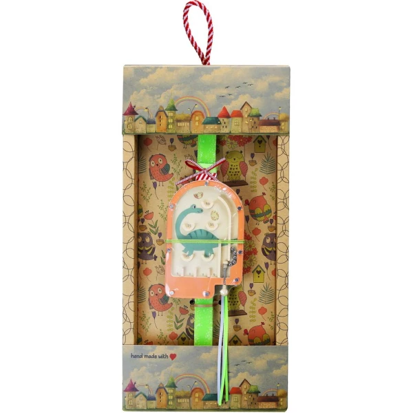 SYNCHRONIA HANDMADE CANDLE 30 cm MINI PINBALL - GREEN DINOSAUR