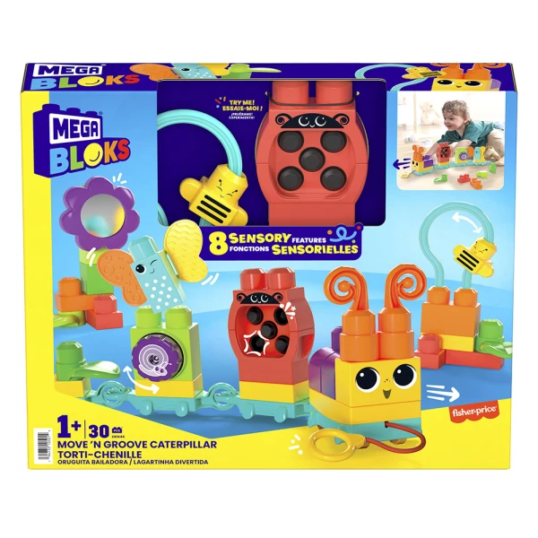 MEGA BLOKS MOVE \'N GROOVE CATERPILLAR 30 pcs