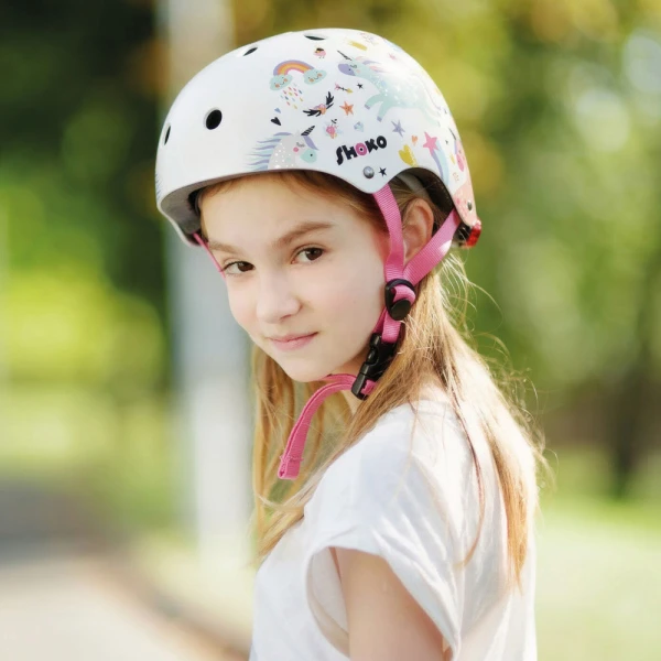 SHOKO PROTECTIVE HELMET WITH LIGHT - UNICORN SPARKLE
