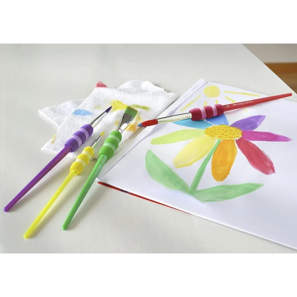FABER CASTELL BLISTER WIT 4 BRUSHES  INTENSE COLOURS No 2-6-10-12