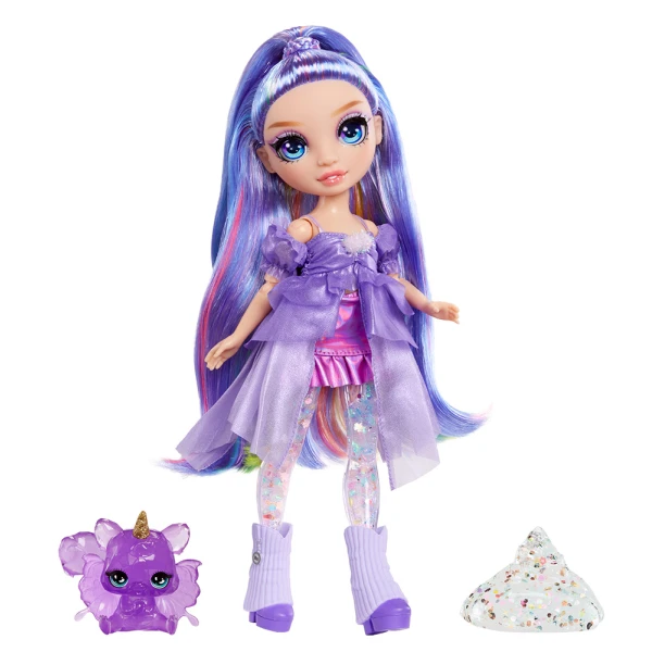 RAINBOW HIGH SHIMMERS ΚΟΥΚΛΑ ΜΟΔΑΣ ΚΑΙ SLIME VIOLET