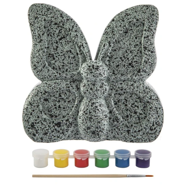 STONE PAINTING - BUTTERFLY WITH 6 COLORS AND BRUSH