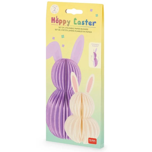 LEGAMI SET 2 FOLDABLE PAPER BUNNIES HOPPY EASTER