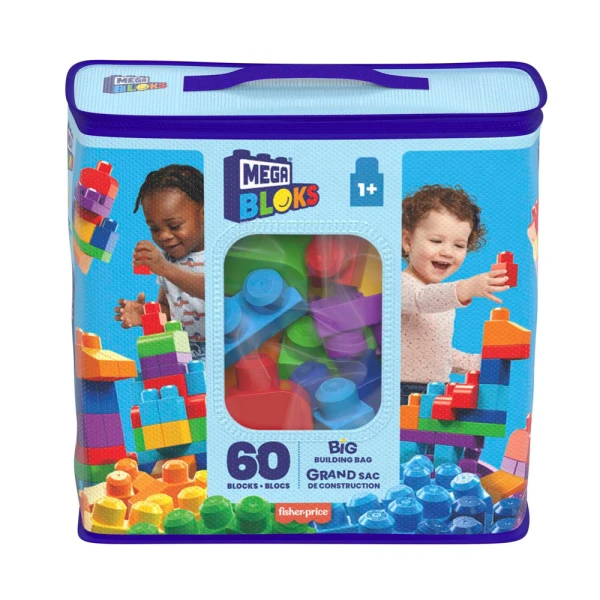 MEGA BLOKS FIRST BUILDERS ΤΟΥΒΛΑΚΙΑ ΤΣΑΝΤΑ ΜΠΛΕ 60 τεμ.