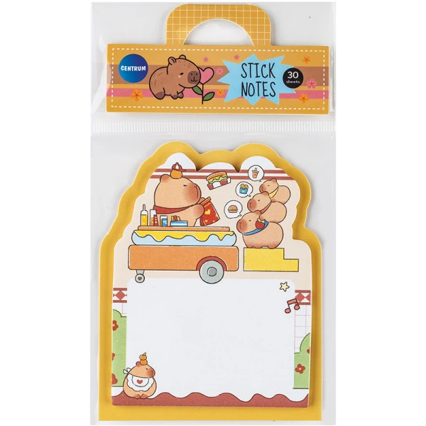PAPER STICKY NOTES 70X90mm 30 SHEETS CAPYBARA - 4 DESIGNS